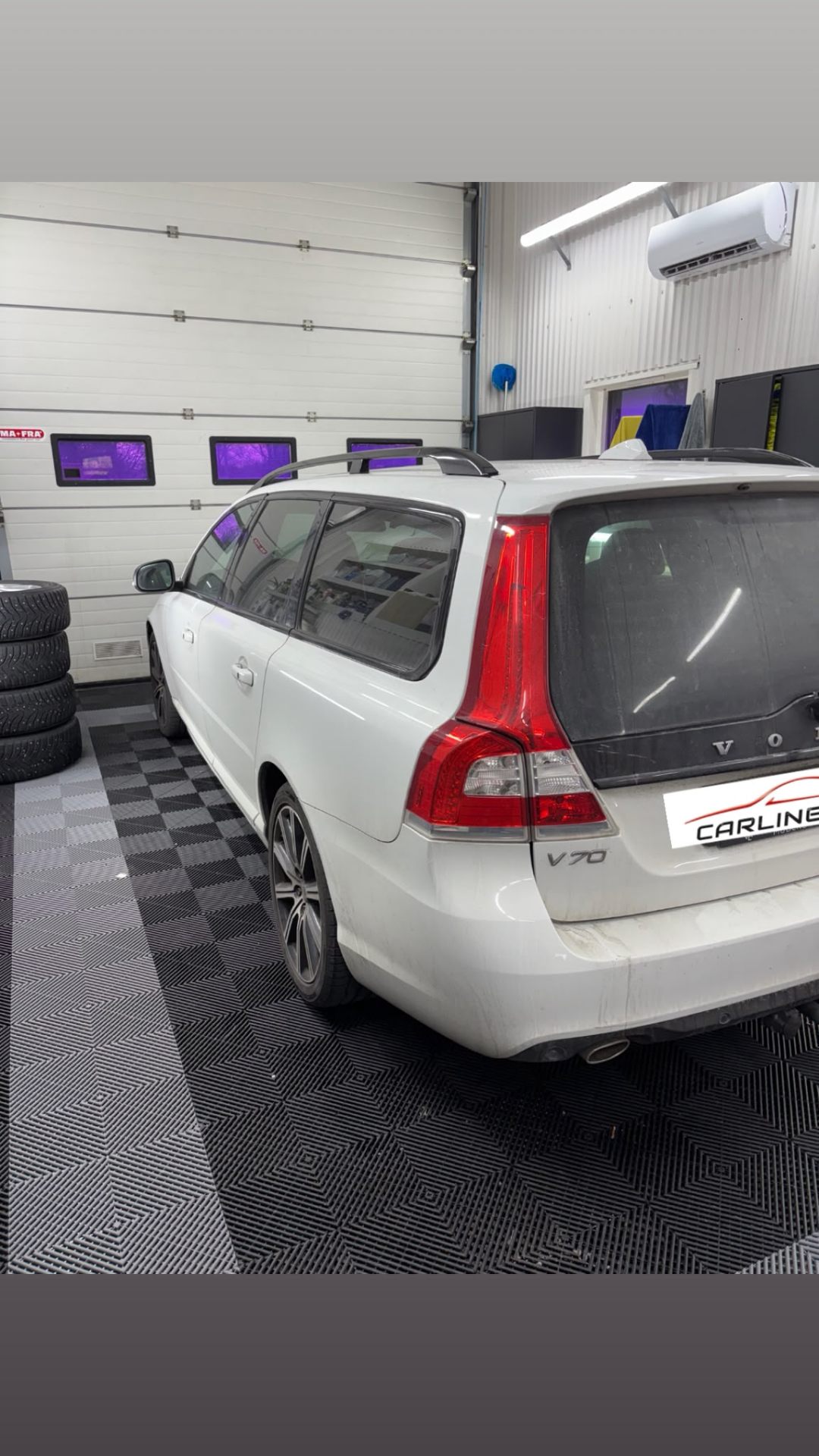 Utvändig tvätt & polering – Volvo V70 – före